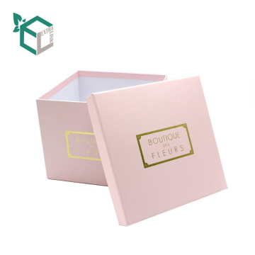 Guangzhou Suppliers Custom Logo Square Shape Pink Floras Paperboard Packaging Box